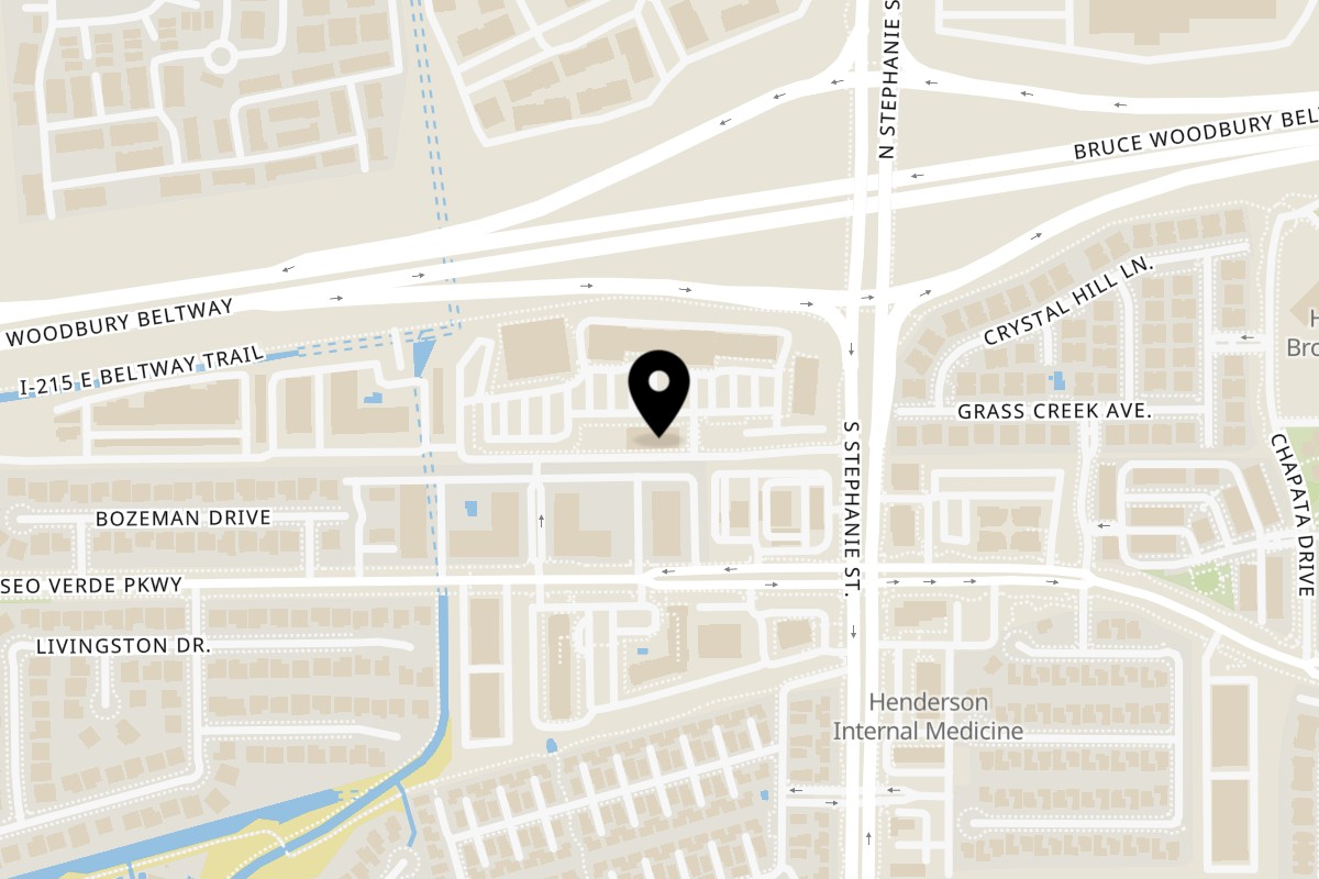 Map showing the location of Crab N Spice Henderson on 43 S Stephanie St in Henderson